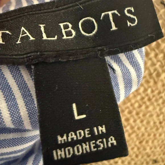 TALBOTS Eyelet Embroidered Striped Blouse - Picture 5 of 11